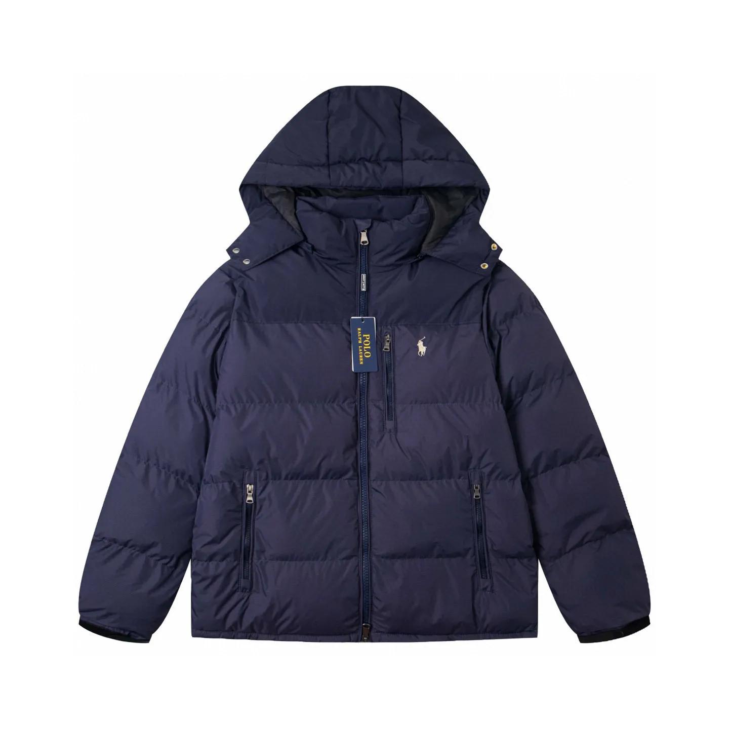 P370 Ralph Lauren/Ralph Lauren RL pony, retro color-blocked removable hooded zipper, second-hand cotton jacket, medieval extinct style, original proofing, 25-year new style, custom-woven fabric, delicate and smooth feel, custom-made upper and lower color matching, differentiating the overall one-color style, more wearable, mold-opening hardware accessories, all original versions are the same! Color: black, silver gray, navy blue, military green Size: M-2XL